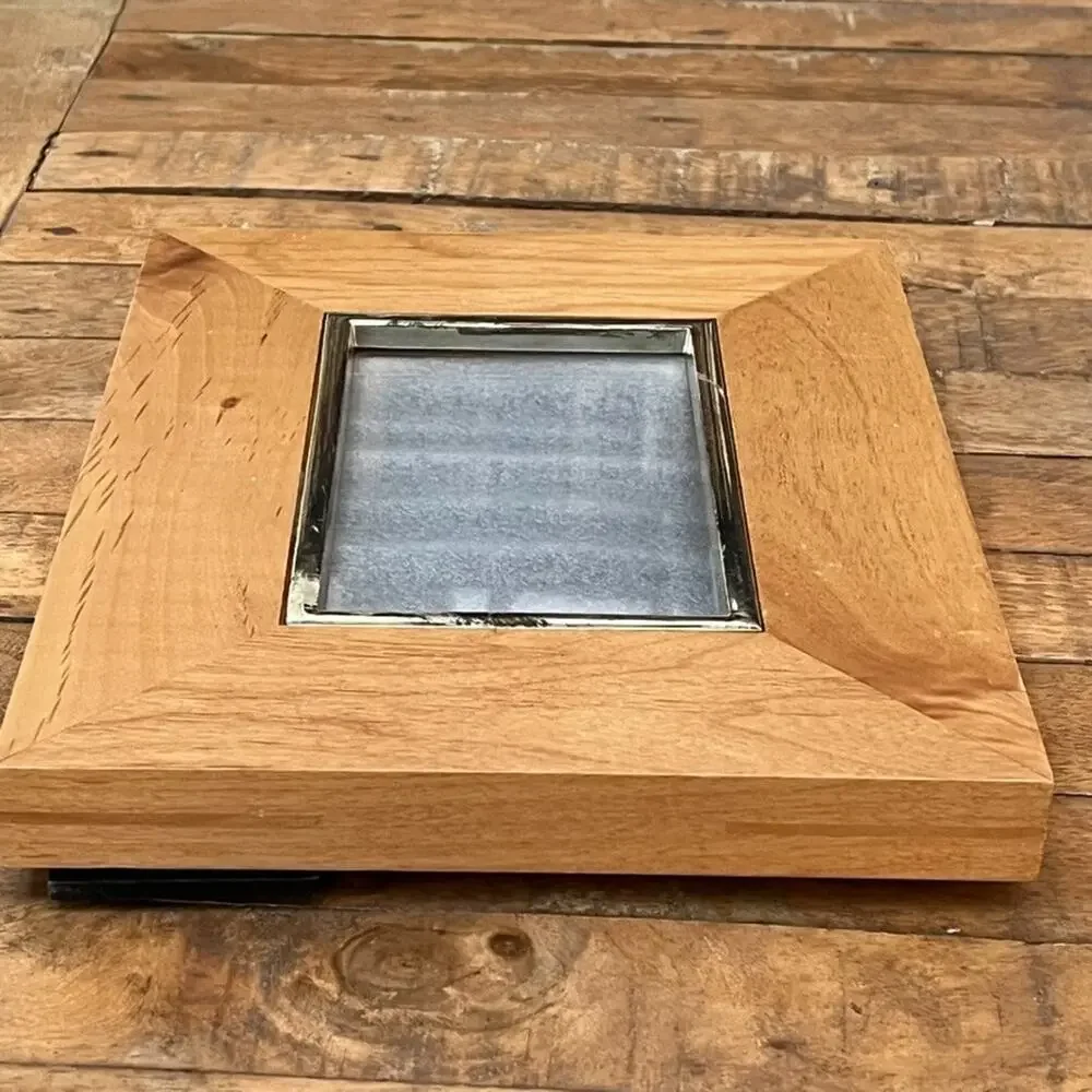 Photo Frame Natural Wood Metal 4 x 6